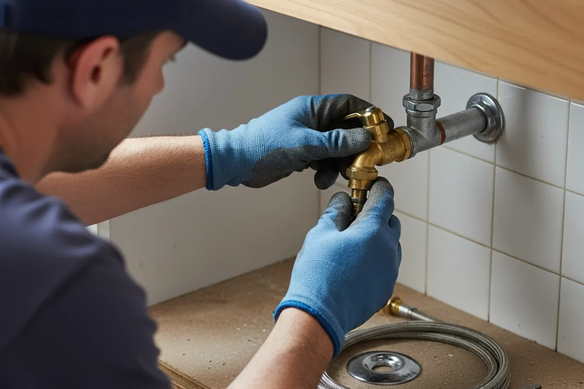 Shutoff valve and fitting work during Emergency Plumbing in Swarthmore